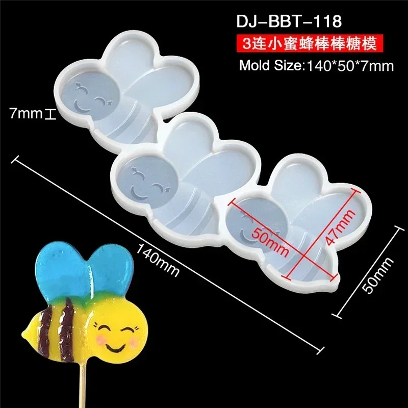 Leaf Flower Heart Bear Shape Silicone Lollipop Mold Round Chocolate Candy Cheese Baking Mould Fondant Cake Decorating Tools Dessert Cupcake Topper Tray Kitchen Pastry DIY Baking Accessories - 图片 19