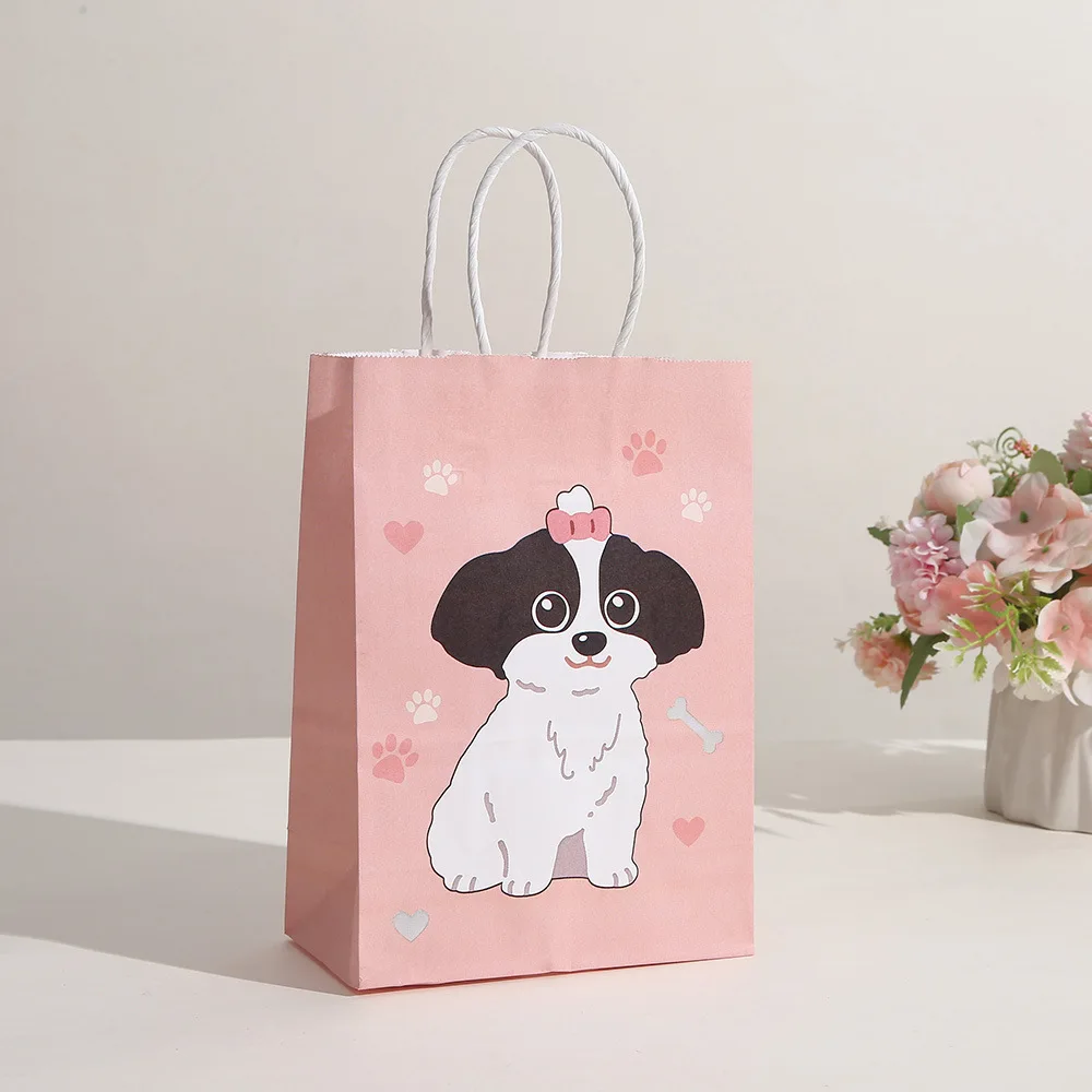 5/10/30pcs Pet Puppy Party Gift Bag Cute Dog Candy Paper Bags with Handle for Baby Shower Kids Birthday Party Supplies Gift Wrapping Bolsa Regalo Hund Geschenktüte Sac Cadeau كيس هدية 犬ギフトバッグ 강아지선물포장 - 图片 3
