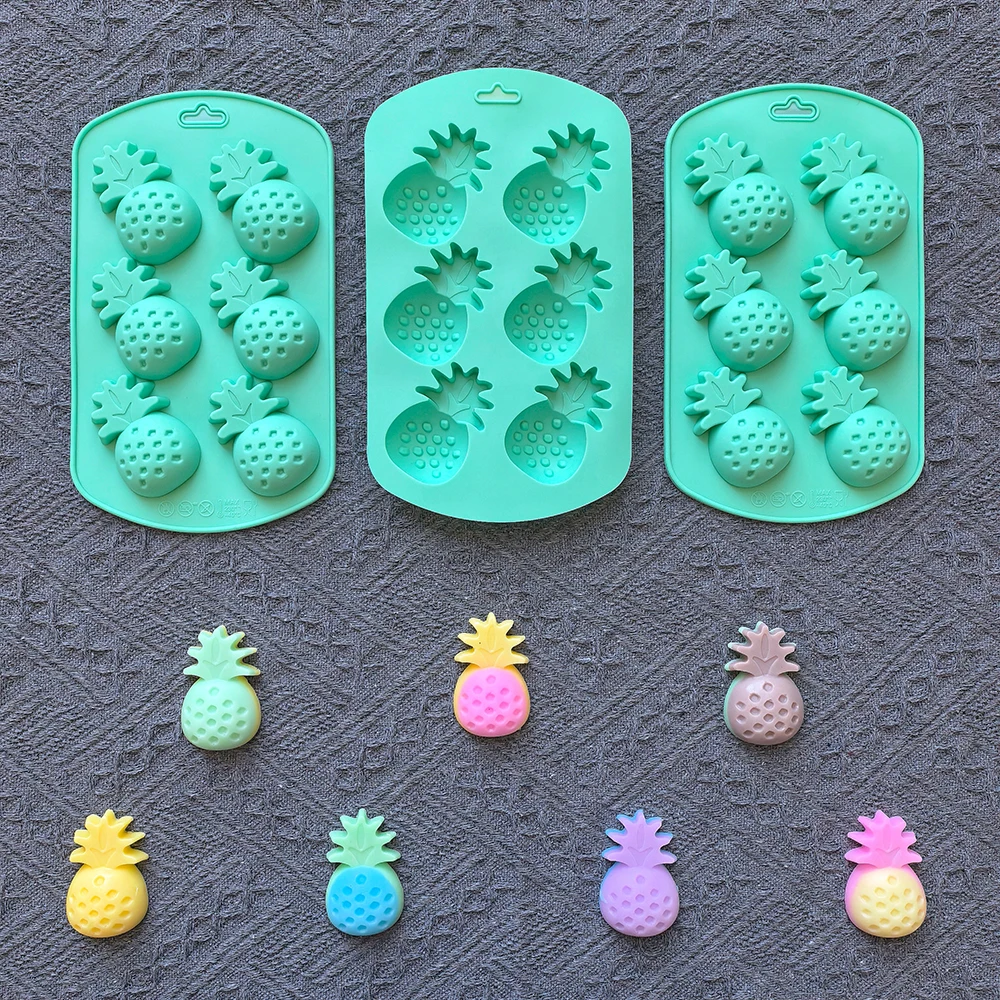 1Pc 6-Hole Pineapple-Shaped Silicone Mold – DIY Cookie, Chocolate, Candy, Fondant, Cake Decoration Mold, Baking Tool for Pastries, Cupcakes, Sugarcraft, and Creative Dessert Accessories