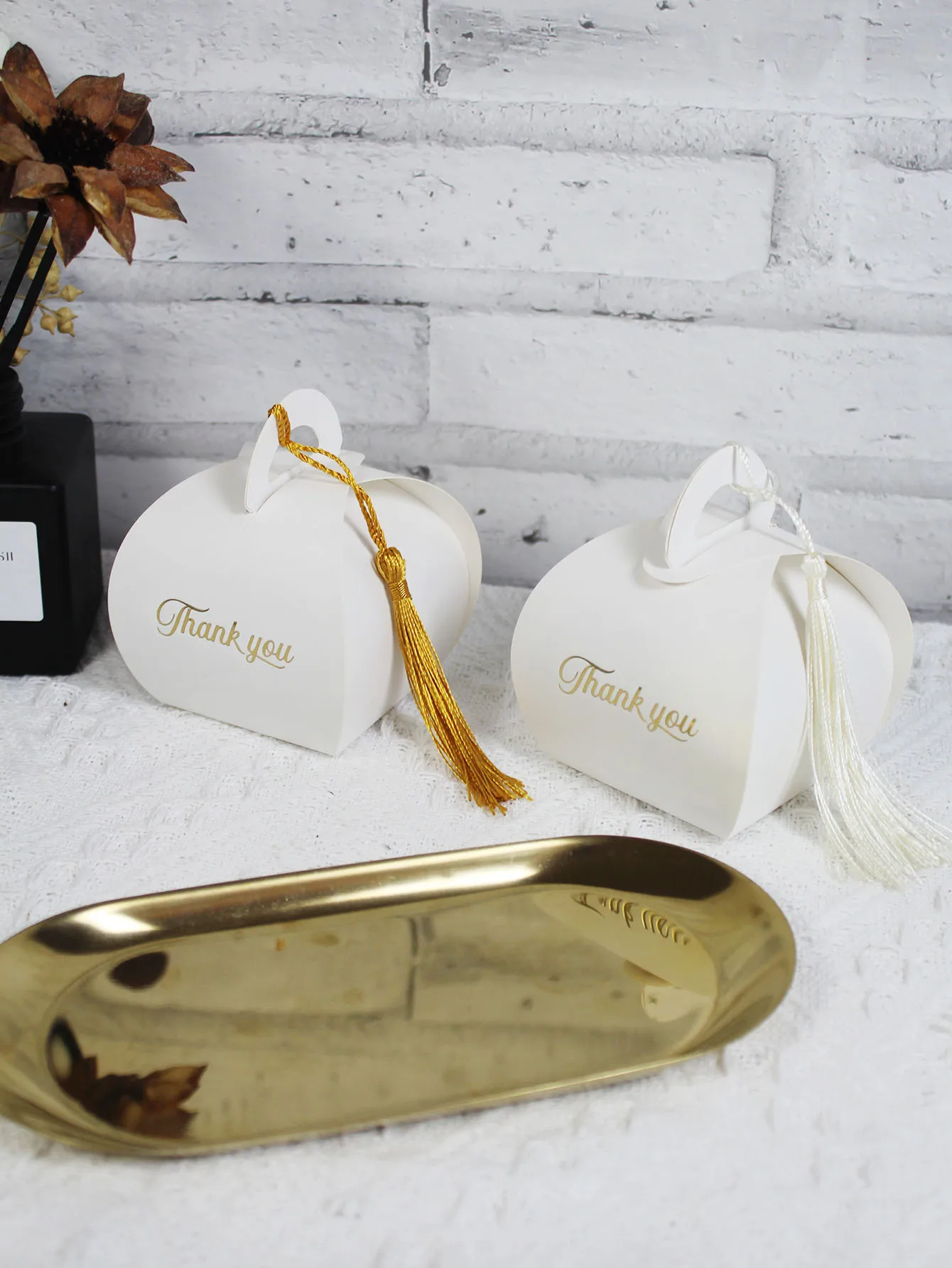 Elegant Tassel Bread Boxes Thank You Gift - Baby Shower Wedding Favors Chocolate Candy Boxes - Decorative Paper Party Favor Packaging Boxes for Special Occasions and Events