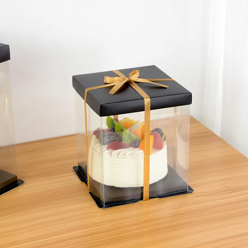 7 Inch Transparent Cake Box, Large Birthday Cake Packaging Boxes with Clear Window, DIY Baking Dessert Boxes for Cakes, Cupcakes, Pastries, Flower Gift Packaging for Wedding Christmas Baby Shower Party Supplies - 图片 4