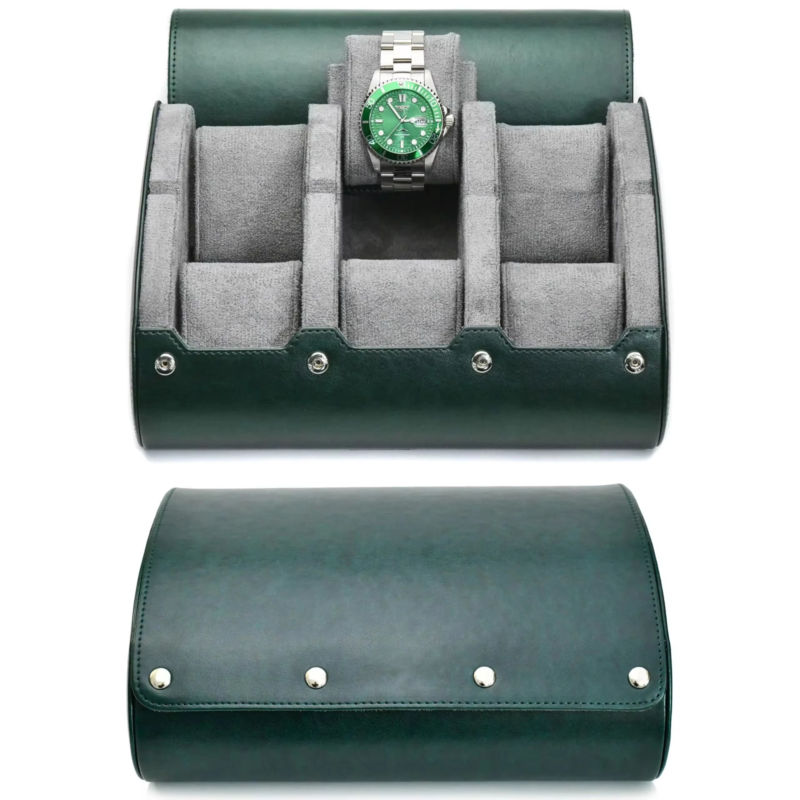 Watch Roll Case Organizer ⌚ – PU Leather Travel Case for Men & Women, 3-Slot Display, Swiss-Inspired Design, Soft Suede, Flat Base Stability, Luxury Gift for Watch Lovers - 图片 9