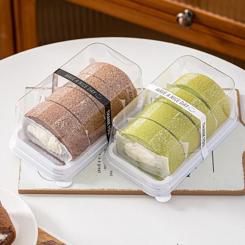 50Pack Transparent Swiss Roll and Cake Boxes, Clear Plastic Cookie and Muffin Dome Containers, Transparent Dessert Packaging Holders for Weddings, Birthday Parties, Baking, DIY Treats, and Event Supplies