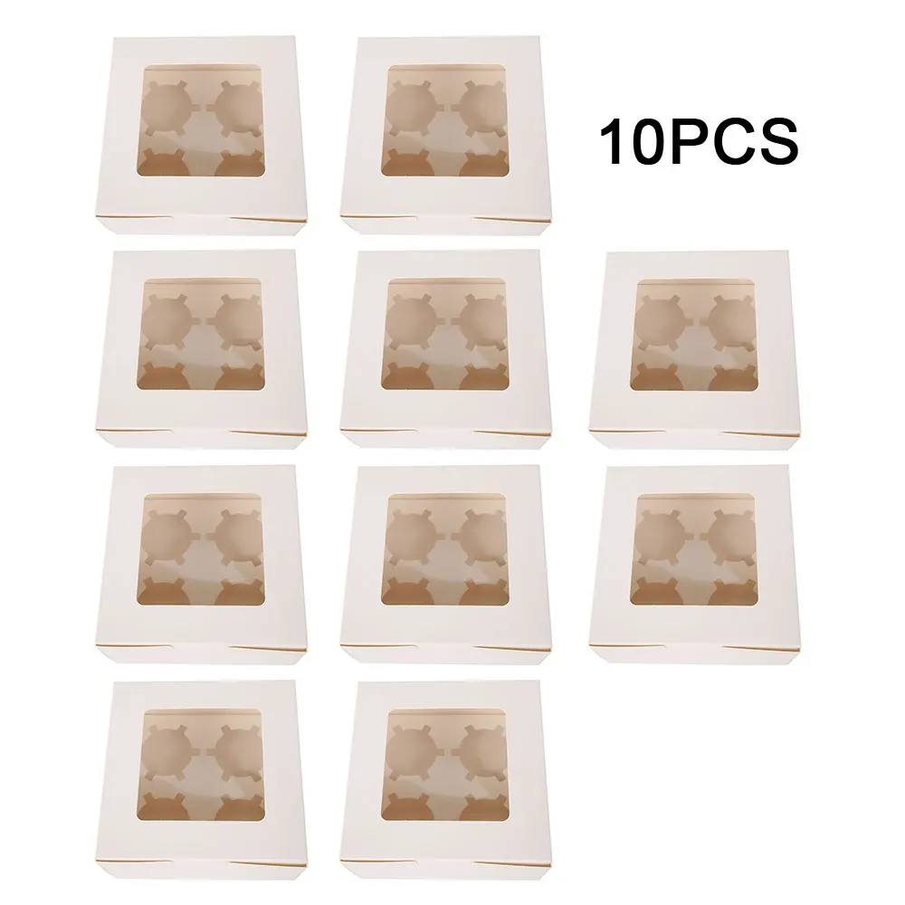 Cupcake Boxes with Inserts, Clear Window Cake Boxes, Cupcake Carrier with 2/4/6 Holes, Muffin Boxes for Holidays, Birthday Parties, Wedding Desserts, Pastry Packaging, Portable Cake Holder for Home and Bakery Use - 图片 9