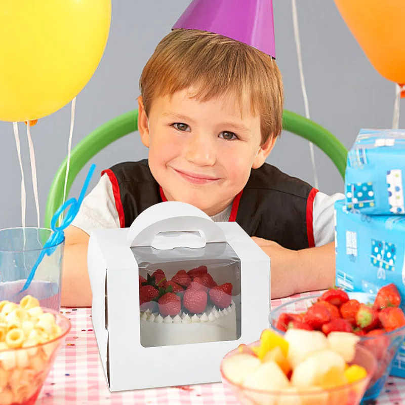 1/3/6pcs High Capacity Cake Packing Boxes with Clear Window, Multi Size Bakery Gift Boxes for Candy Cookies Pastry Chocolate Dessert Packaging, Wedding Birthday Christmas Baby Shower Party Supplies 9