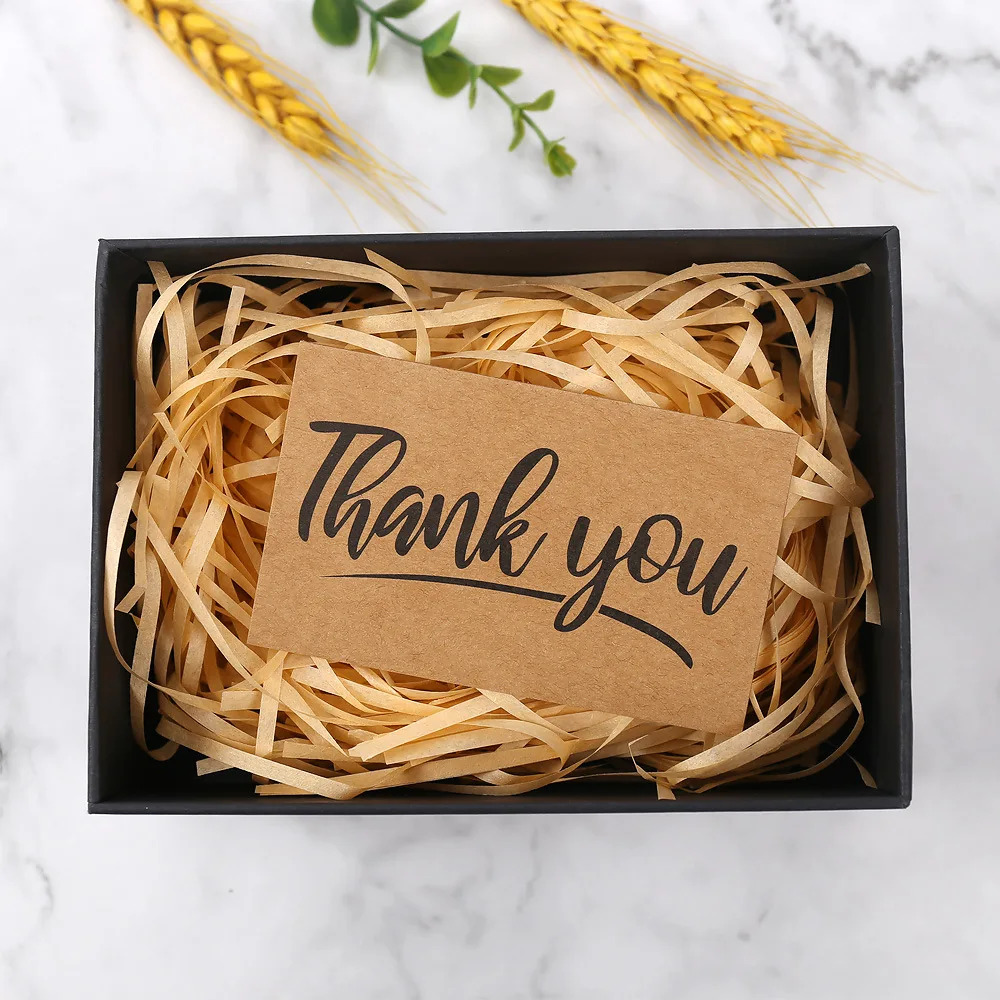 50PCS Kraft Paper Thank You Cards – Blank Greeting Cards for Kids Birthday, Baby Shower, Wedding, Party Favor, DIY Craft Decoration, Gift Message Postcards, Appreciation Notes, Personalized Thank You Gift Inserts