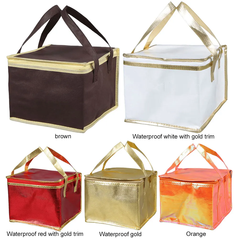 Food Pizza Delivery Insulated Bag – Waterproof Thermal Cooler Tote for Hot or Cold Meals, Camping, Food Storage, Reusable Foil Insulated Lunch Bag, Portable Meal Carrier for Work, School, Picnic 6