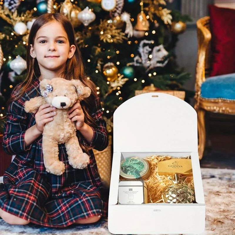 10 PCS Gift Boxes with Lids, 27208cm White & Black Paper Gift Boxes with Ribbon, Luxury Bridesmaid Proposal Boxes for Weddings, Birthdays, Special Occasions, Gift Wrapping Packaging - 图片 5