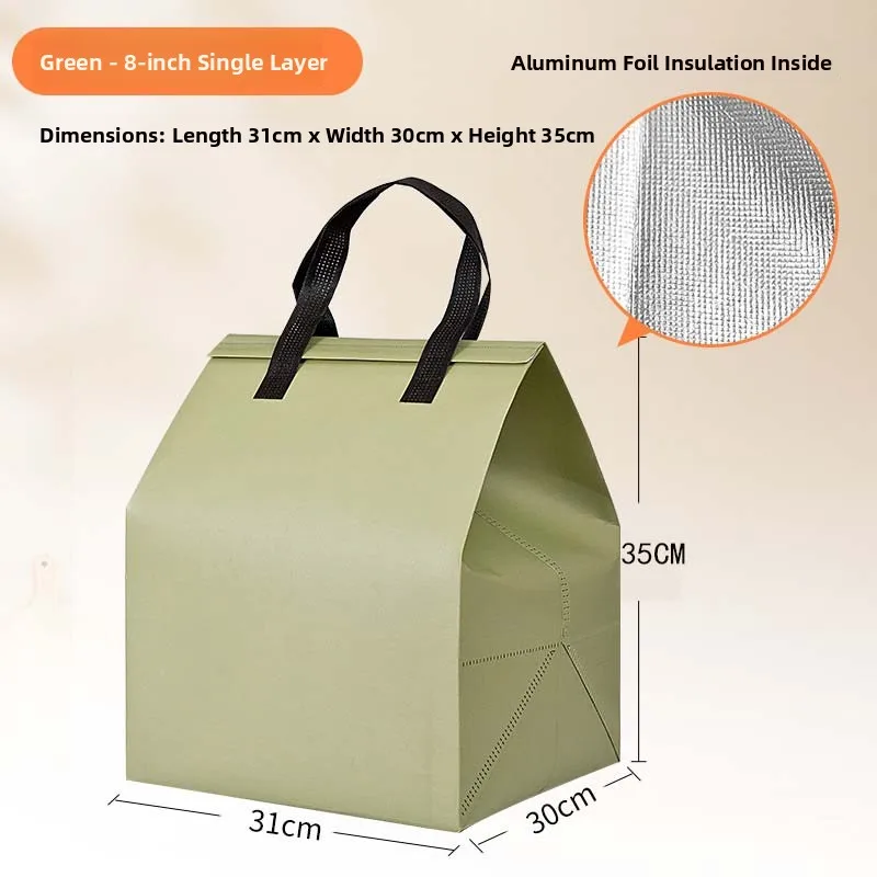 Large Capacity Aluminum Foil Insulated Bag, Disposable Thermal Cake Preservation Pouch, Heat Retention Food Storage Container, Fresh-Keeping Box for Birthday Cakes, Pastries, Catering, Delivery - 图片 17