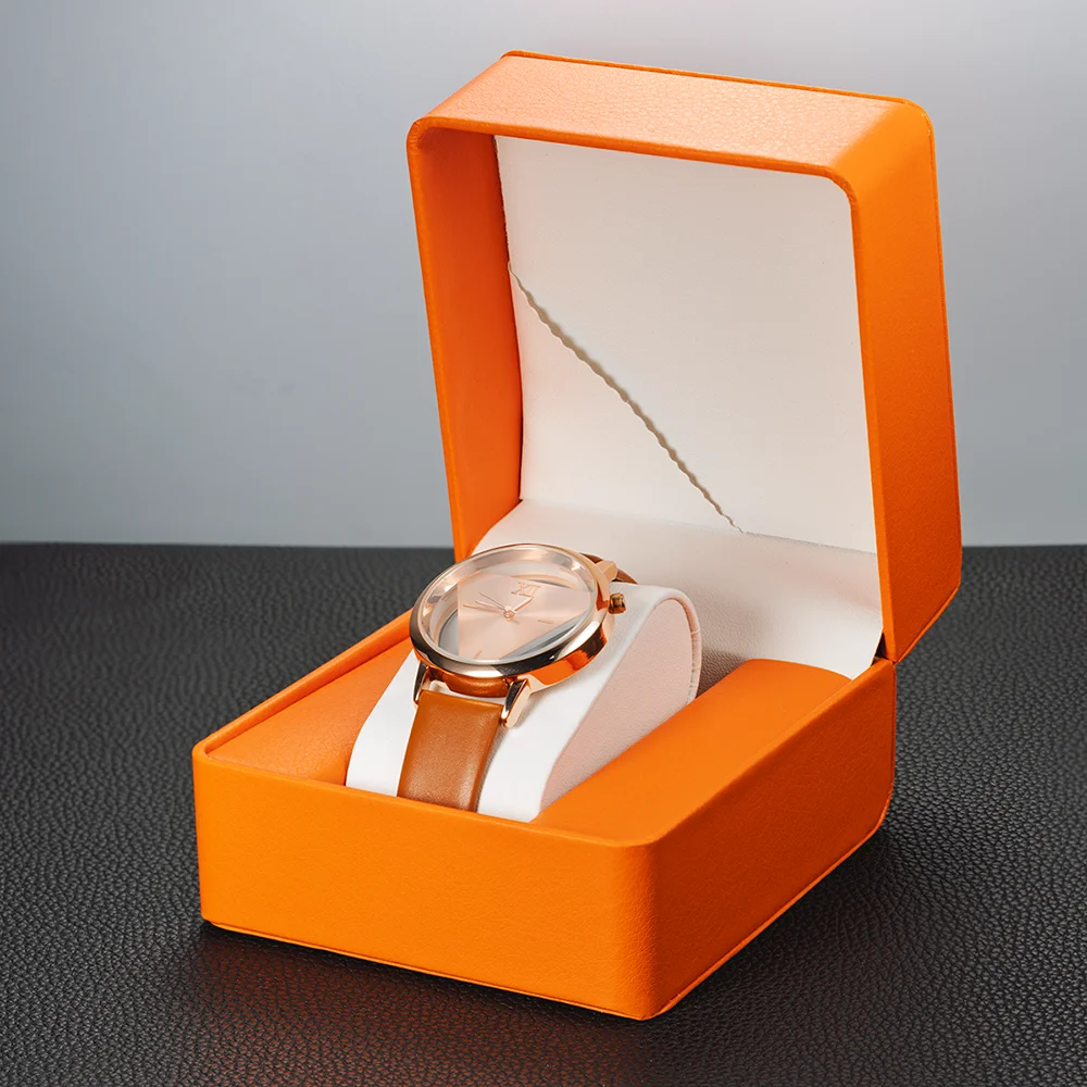 Black Single Watch Gift Box with Soft Pillow, PU Leather Wristwatch Case Organizer for Men, Clamshell Design Watch Holder, Elegant Protective Storage Box for Travel, Home, and Gift Presentation - 图片 8