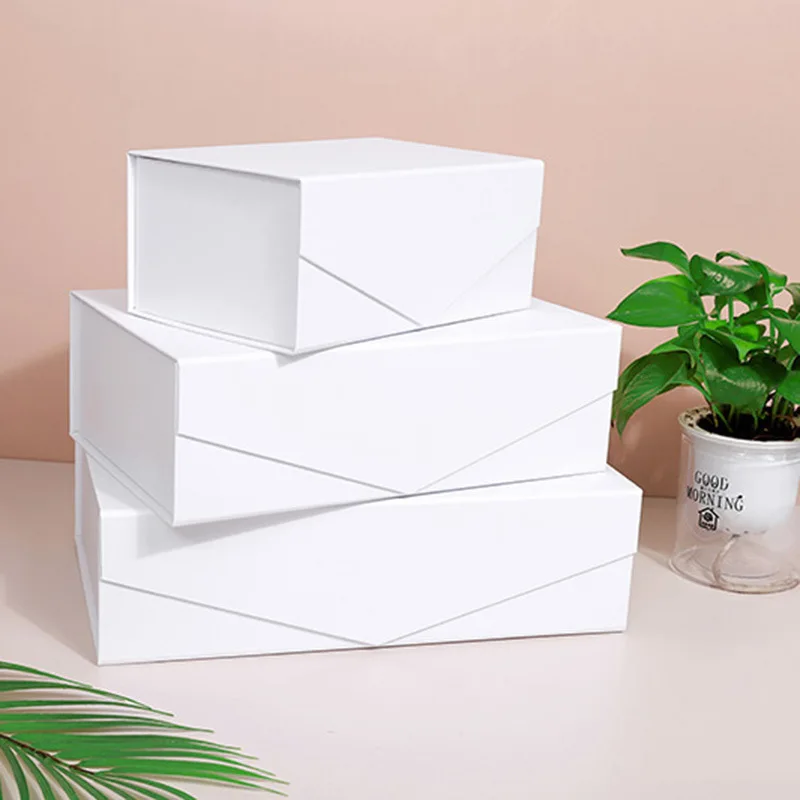 2Pcs Cuboid Clamshell Magnetic Lid Gift Boxes, Foldable Rigid Cardboard Packaging with Flap Hardcover Design, Collapsible Luxury Storage Box for Wedding, Birthday, Holiday, Party, Custom Logo Gift Wrapping - 图片 7