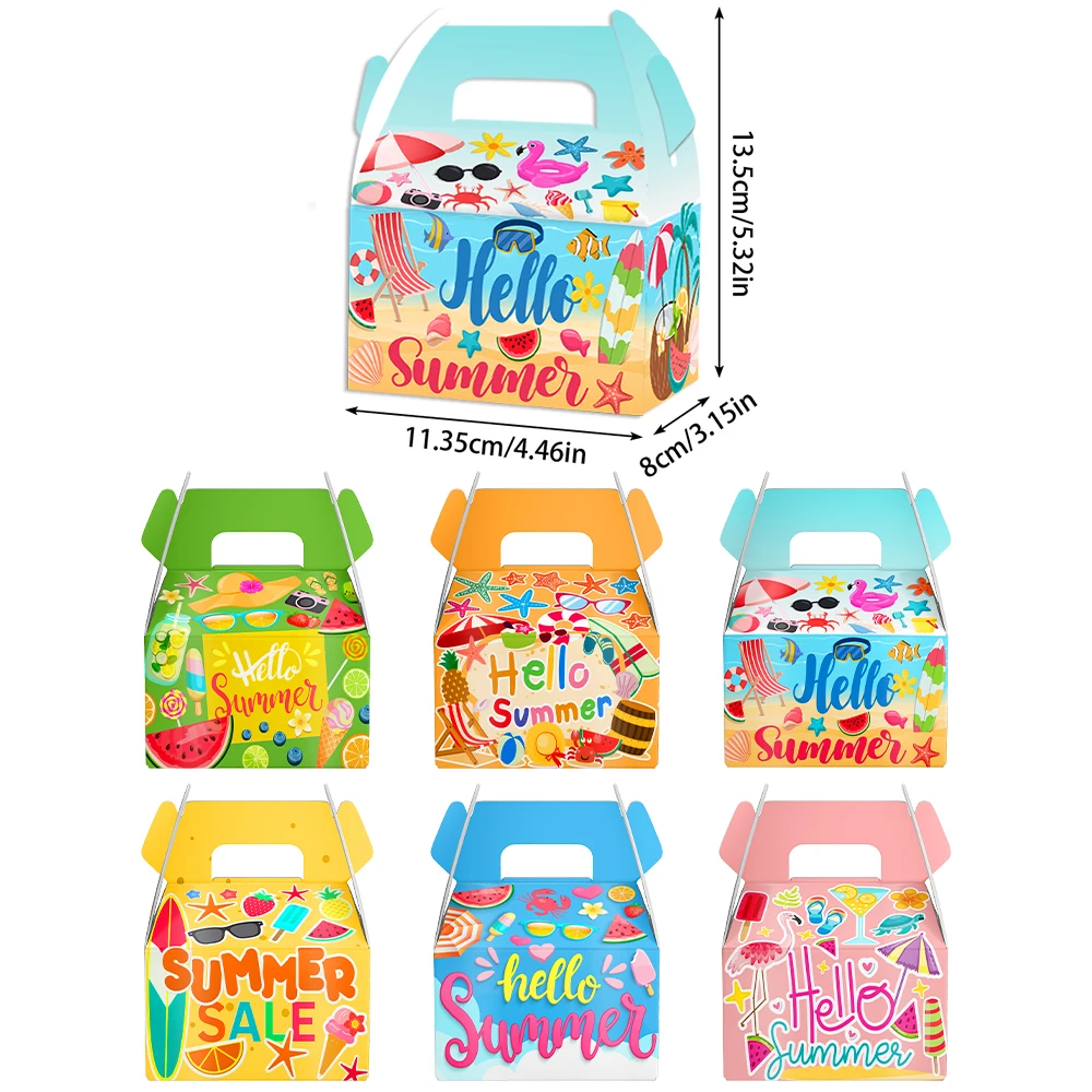 6/12Pcs Hawaiian Paper Gift Boxes with Handle, Candy and Cookie Packaging Bags for Tropical Summer Beach Party, Pool Party Decorations, Birthday Wedding Favors, Dessert Gift Boxes for Summer Celebration Supplies 6/12Pcs Hawaiian Paper Gift Boxes with Handle, Candy and Cookie Packaging Bags for Tropical Summer Beach Party, Pool Party Decorations, Birthday Wedding Favors, Dessert Gift Boxes for Summer Celebration Supplies