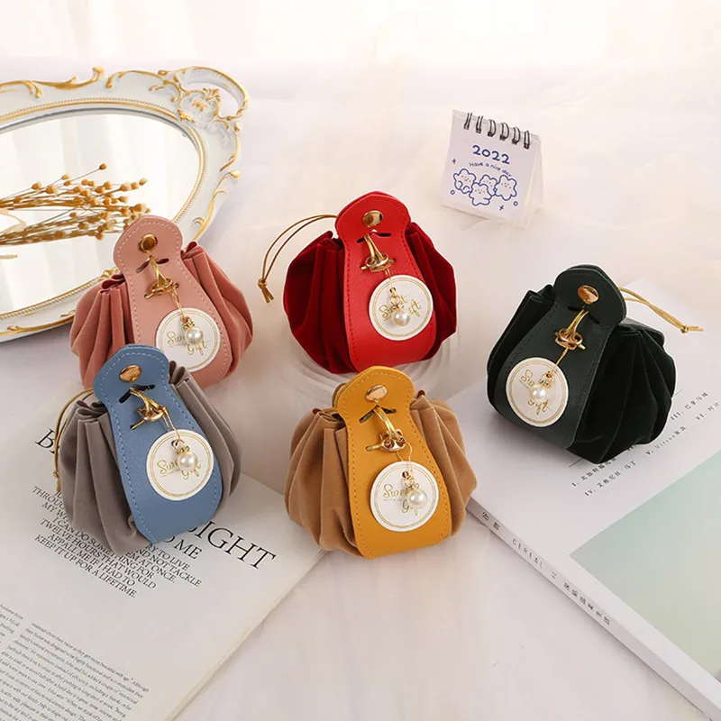 Luxury Flocked Leather Velvet Drawstring Candy Bags – Elegant Sachet Pouches for Christmas, Weddings, Parties, Jewelry, Candy, Favor Gifts, Gift Packaging, Event Souvenirs, Boutique Accessories, Reusable Storage