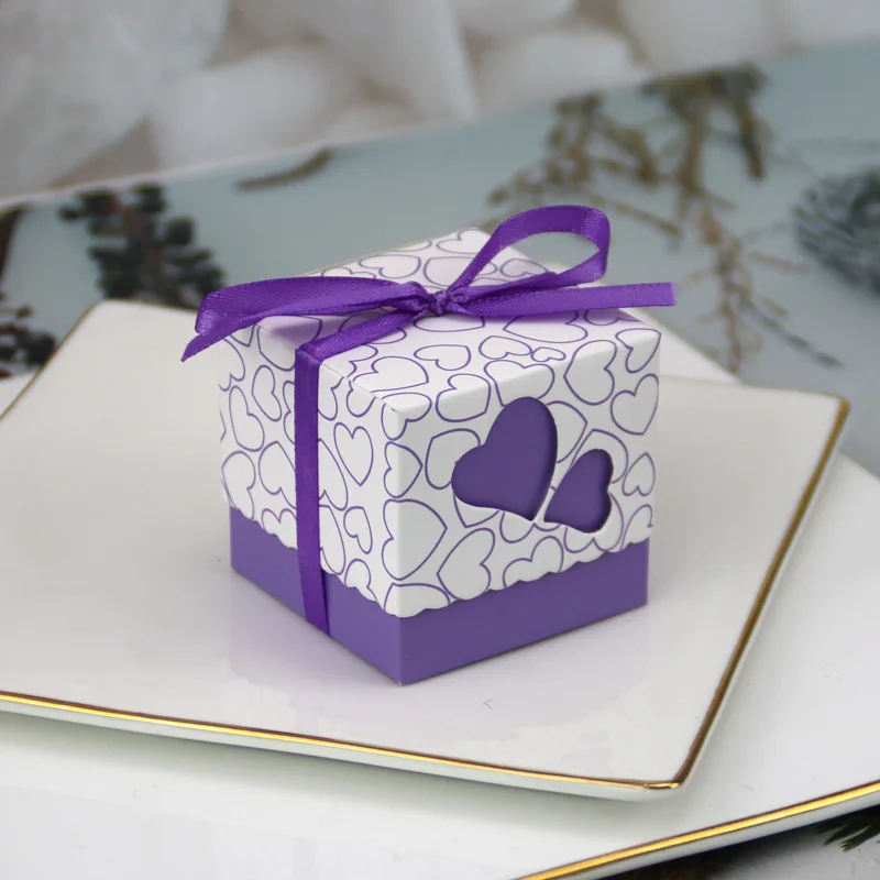 50Pcs Double Love Heart Candy Gift Boxes with Ribbon Wedding Favor Boxes Party Packaging Bags for Chocolate Cookies Small Gifts Birthday Baby Shower Anniversary Engagement Decoration Supplies - 图片 8