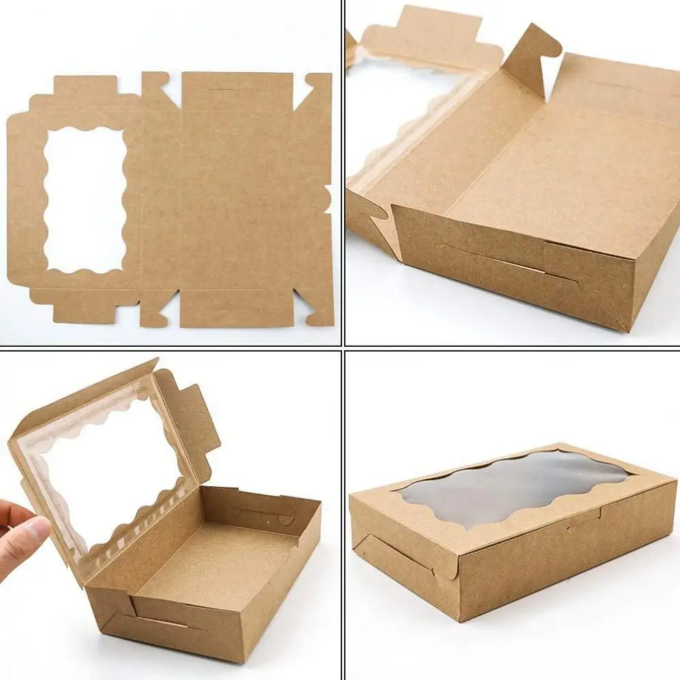 10/20/25/30pcs Cake Boxes with Window, Transparent Bakery Boxes for Pastry, Chocolate, Cupcakes, and Desserts, Gift Packaging for Birthday, Wedding, Valentine’s Day, Mother’s Day, and Party Supplies - 图片 3