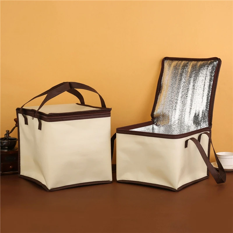 6/8/10 Inch Foldable Large Cooler Bag – Portable Insulated Cake and Food Thermal Box with Ice Pack, Waterproof Lunch Bag for Delivery, Picnic, Office, Reusable Food Carrier for Cakes, Meals, Drinks 10