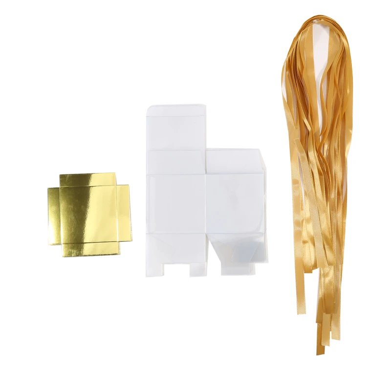 12Pcs PET Square Transparent Cupcake and Cake Boxes with Decorative Ribbons, Clear Plastic Dessert Containers for Wedding, Birthday, Party, Baking, Gift Packaging, and DIY Treat Presentation - 图片 6