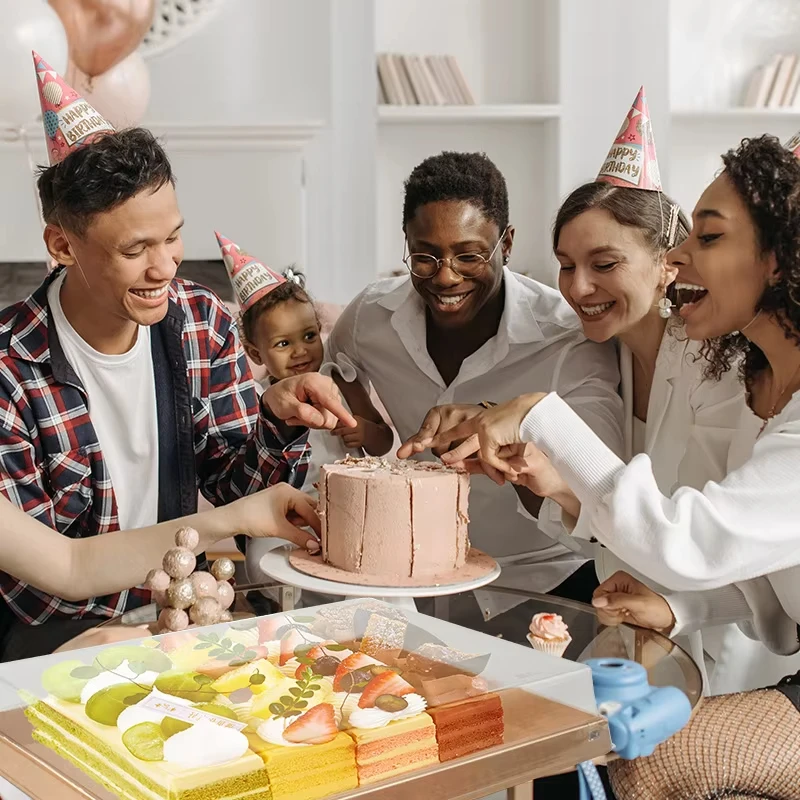 DIY Vintage Kraft Paper Gift Boxes Bulk Candy Cake Packaging with Transparent PVC Window, Wedding Birthday Party Dessert Packaging, Exquisite Gift Boxes for Cookies Chocolates Macarons Party Favors - 图片 6