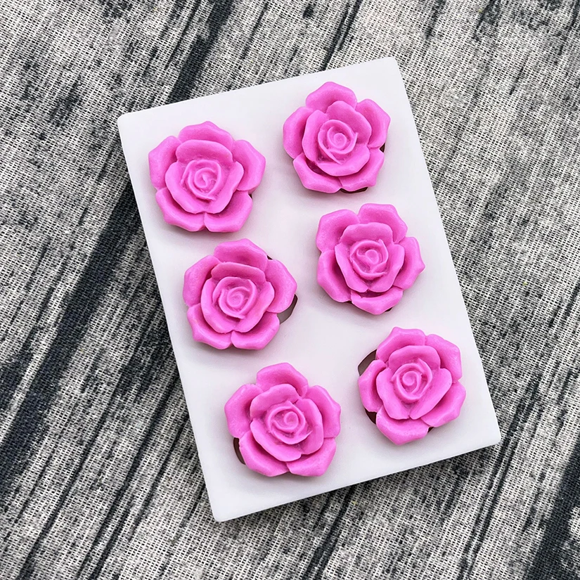 Mini Rose Camellia Daisy Flower Silicone Mold for Sugarcraft Cookie Cupcake Chocolate Baking Fondant Cake Decorating Tools DIY Pastry Dessert Decoration Kitchen Craft Tray