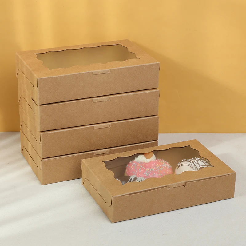10/20Pcs Cake Dessert Boxes with Clear Window, Paper Bakery Packaging Boxes for Cupcakes Muffins Cookies Candy Pastry, Wedding Birthday Baby Shower Christmas Party Favor Gift Boxes 2
