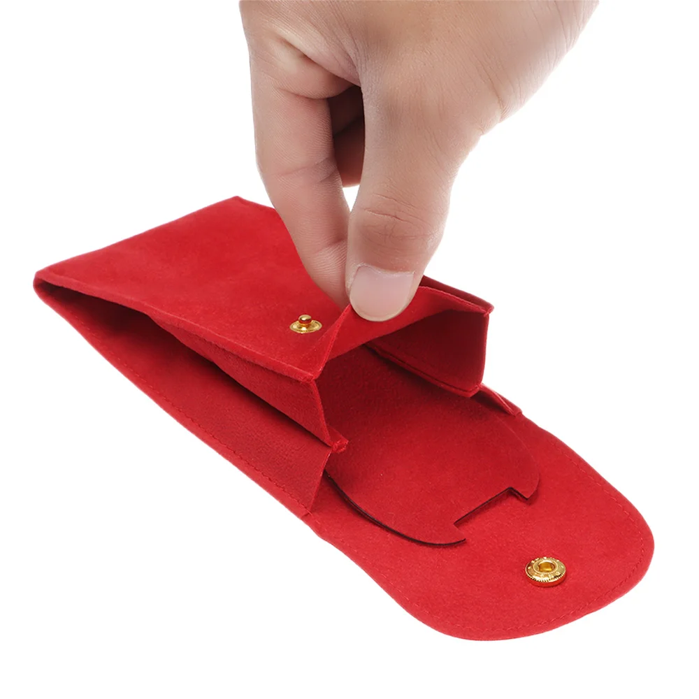 Travel Watch Case | Flannelette Watch Storage Bag, Velvet Snap Packaging Pouch Anti-Dust Watch Protection Case, Soft Compression Velvet Bag for Watch Collection Gift Packaging Accessories (Red/Green/Blue/Black/Grey/Pink/Light Blue) 8