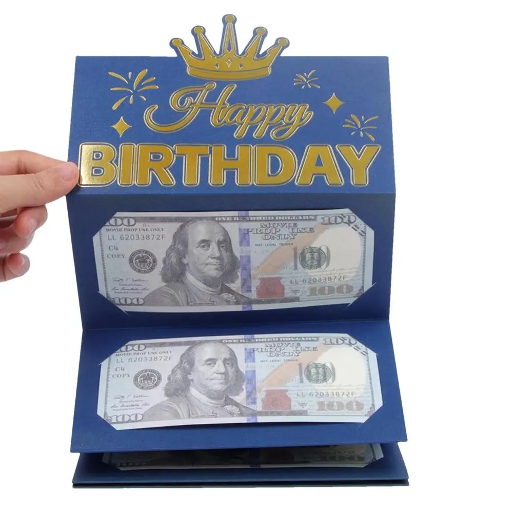 Creative Birthday Wallet Greeting Card – Folding Cash Holder Red Envelope Style, Unique Birthday Gift Envelope for Kids, Boys, Girls, and Friends, Fun and Practical Birthday Party Gift Idea
