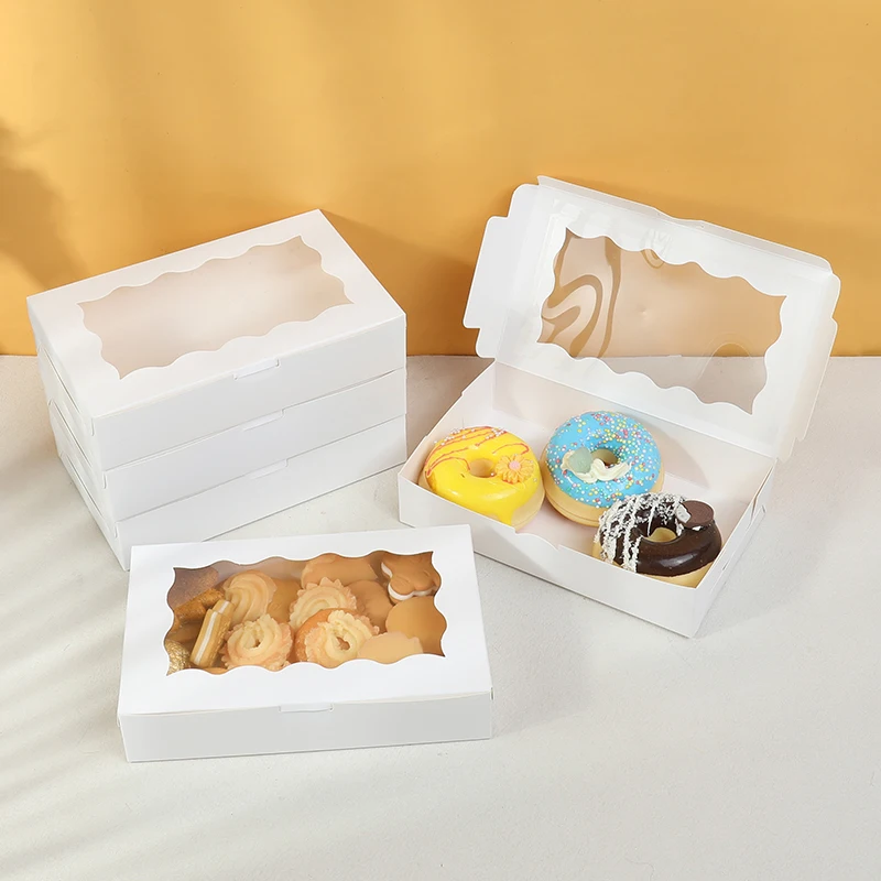10/20Pcs Cake Dessert Boxes with Clear Window, Paper Bakery Packaging Boxes for Cupcakes Muffins Cookies Candy Pastry, Wedding Birthday Baby Shower Christmas Party Favor Gift Boxes 5