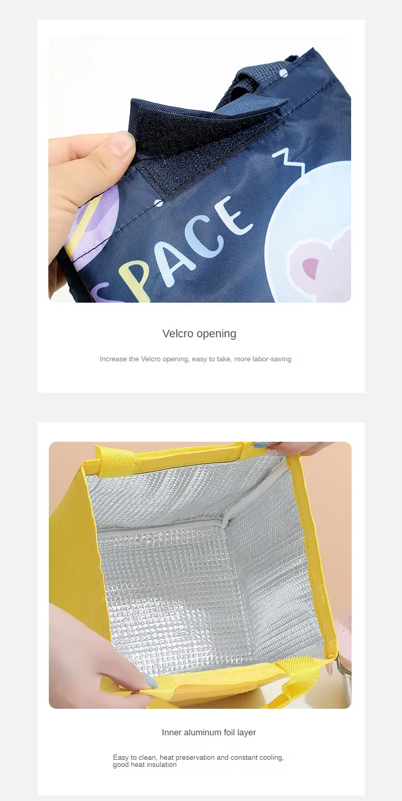 Kids Lunch Bag for School – Portable Cartoon Insulated Thermal Tote, Reusable Bento Pouch for Meals, Snacks, Drinks, and Lunches, Cooler Bag Handbag for Children, Picnic, Travel, and Daily Use