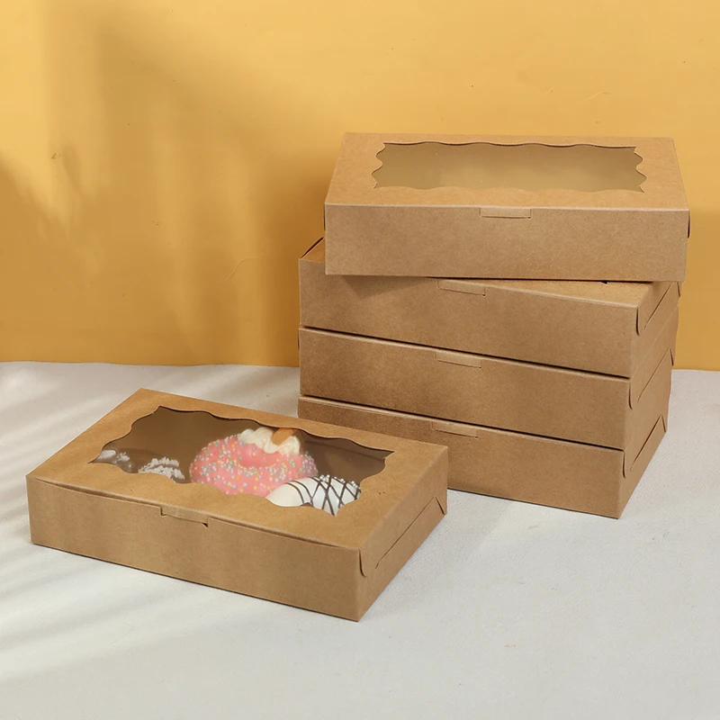 10/20Pcs Cake Dessert Boxes with Clear Window, Paper Bakery Packaging Boxes for Cupcakes Muffins Cookies Candy Pastry, Wedding Birthday Baby Shower Christmas Party Favor Gift Boxes 1