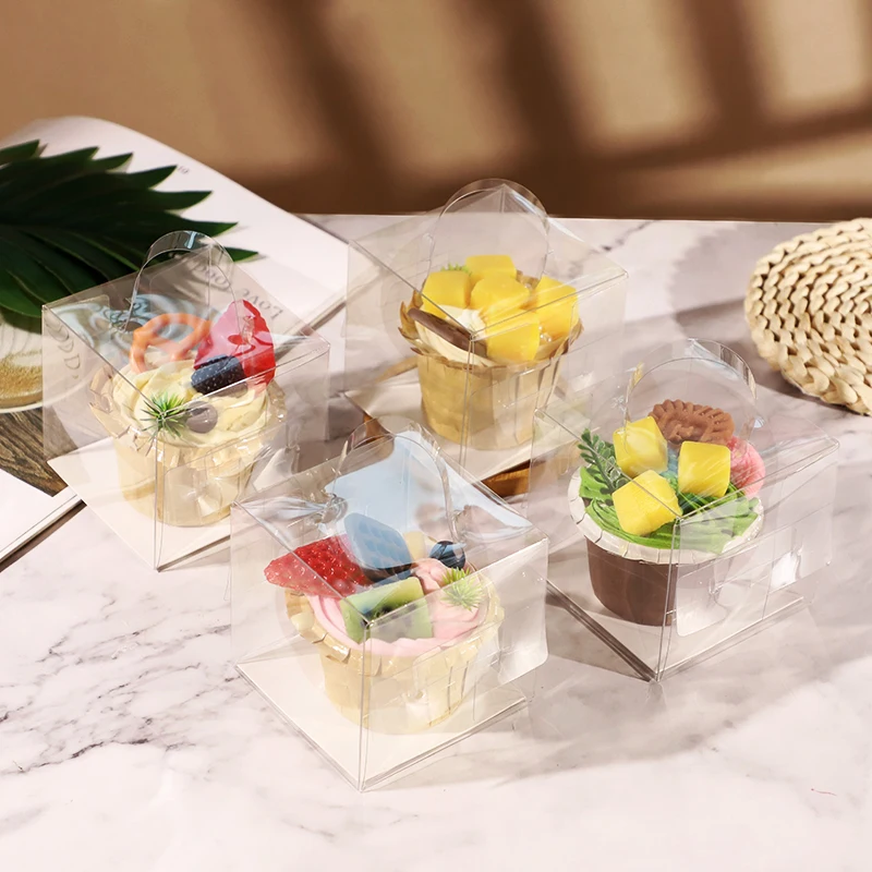 Transparent Cake Box Plastic Dessert and Cupcake Packaging Box with Handle, Portable Gift Wrapping Box for Weddings, Birthdays, Parties, Baby Showers, Holiday Desserts, Pastries, Bakery Display and Gift Presentation 5