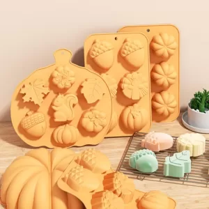 1pc Thanksgiving Chocolate Mold with Pumpkin, Maple Leaf, Squirrel, and Turkey Shapes, Silicone Cake, Cookie, Jelly, and Ice Cube Mold for Harvest Festival, Home Baking, and Creative Holiday Treats