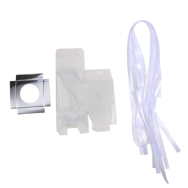 12Pcs PET Square Transparent Cupcake and Cake Boxes with Decorative Ribbons, Clear Plastic Dessert Containers for Wedding, Birthday, Party, Baking, Gift Packaging, and DIY Treat Presentation 15