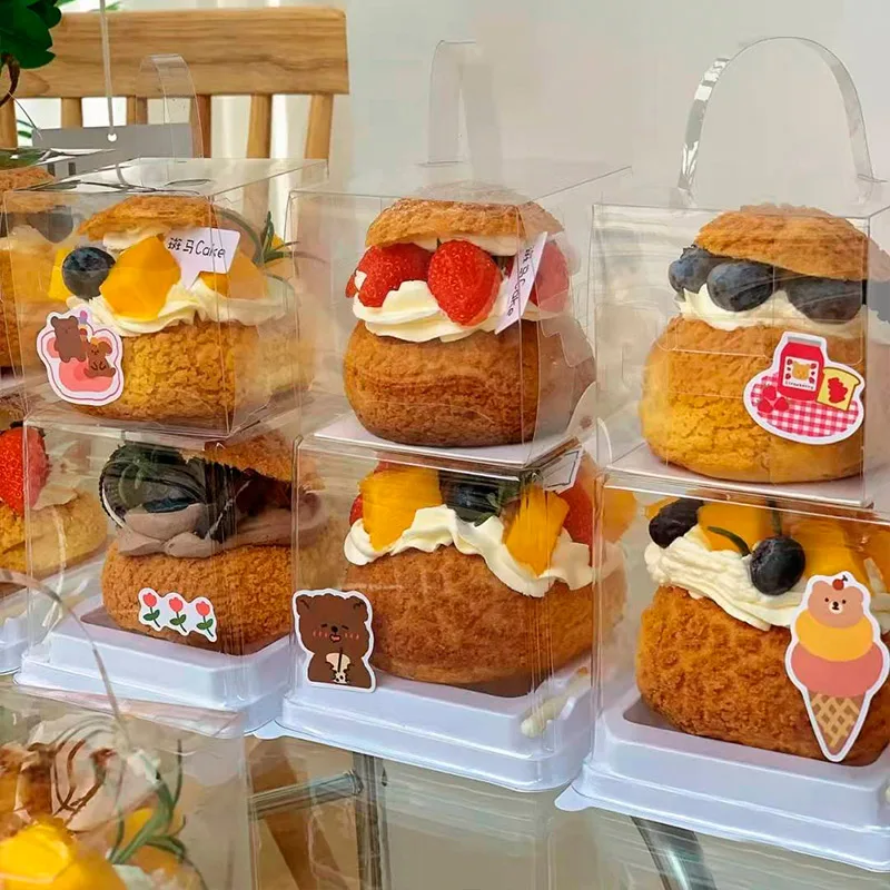 1-20Pcs Cake Boxes with Handle, Large Capacity Cupcake Pastry Packaging Boxes, Clear Wi... - SKU CBH00803 - UGI Packaging