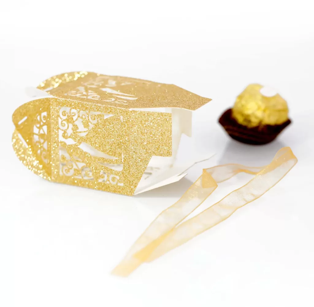 50/100/200 Pcs Glitter Paper Candy Boxes for Wedding Valentine's Day - Bride Groom Part... - SKU CCB01310 - UGI Packaging