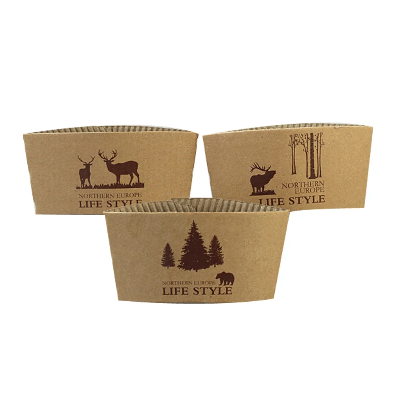 25PCS Disposable Cup Sleeve Paper Kraft for Cold and Hot Drinks Tea Coffee Beverages Coffee Shops Takeaway Water Bottles Party Decor DIY Drink Accessories Protective Beverage Sleeves - 图片 3