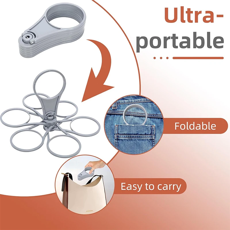 Reusable Drink Carrier Foldable 6-Layer Reusable Drink Holder with Handle Portable Coffee Cup Rack Bar Tool for Parties Cafés Takeaway Beverage Organizer Accessories