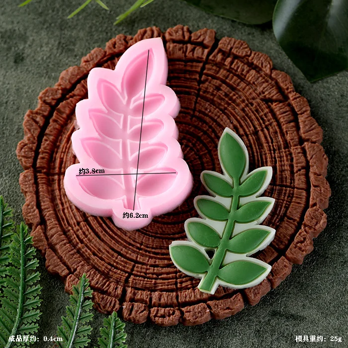 Leaf Stump Silicone Mold for Fondant Cookie Chocolate Cake Baking Moulds Kitchen Pastry Decorating Tools Dessert Accessories Cupcake Candy Baking Tray DIY Craft Decoration - 图片 7