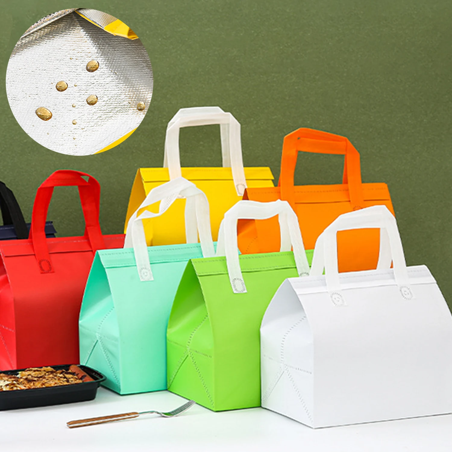 Portable Foldable Cooler Bag, Waterproof Aluminum Foil Thermal Box, Multifunctional Cake Insulation Delivery Bag, Reusable Food Carrier for Cakes, Pastries, Lunch, and Travel - 图片 2