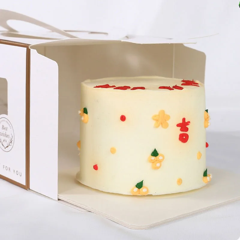 10Pcs Portable Handle Cake Boxes with Clear Window, Cupcake Pastry Cookie Dessert Packaging Boxes, Foldable Birthday Party Wedding Baby Shower Bakery Gift Containers 5