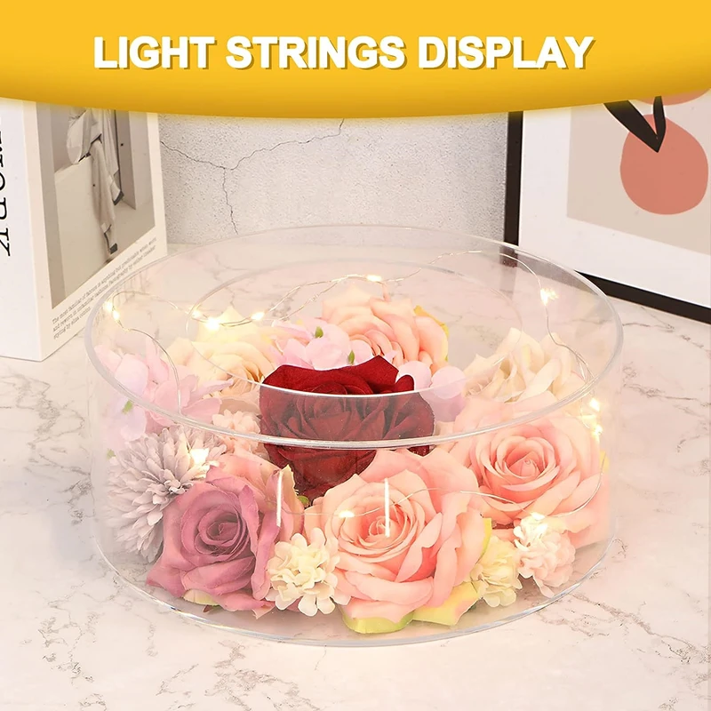 2Pcs Acrylic Cake Stand Fillable Risers, Clear Tiered Cake Display Boxes, Stackable Dessert Stand for Wedding, Birthday, Party, Bakery, Cupcakes, Pastries, Mousse, Holiday Celebration, Elegant Dessert Table Presentation - 图片 5