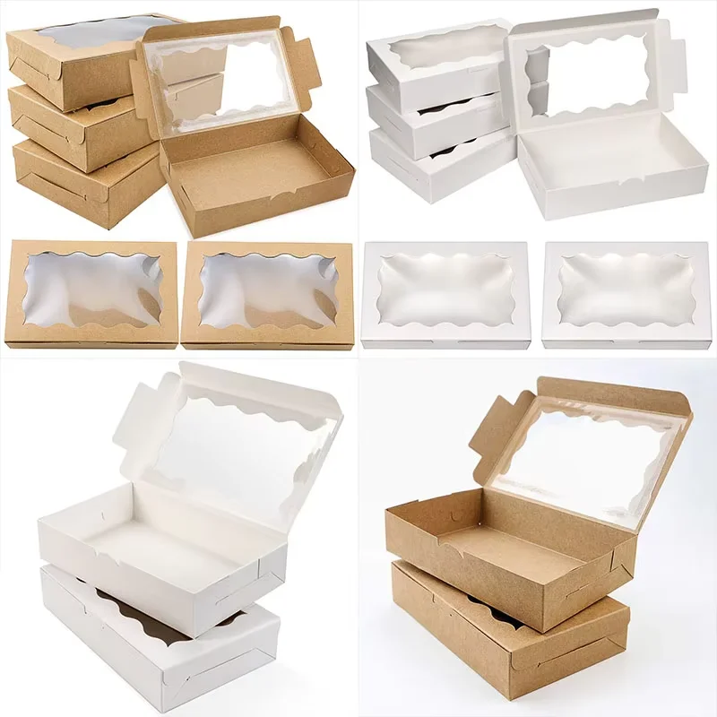 10/20/25/30pcs Cake Boxes with Window, Transparent Bakery Boxes for Pastry, Chocolate, Cupcakes, and Desserts, Gift Packaging for Birthday, Wedding, Valentine’s Day, Mother’s Day, and Party Supplies