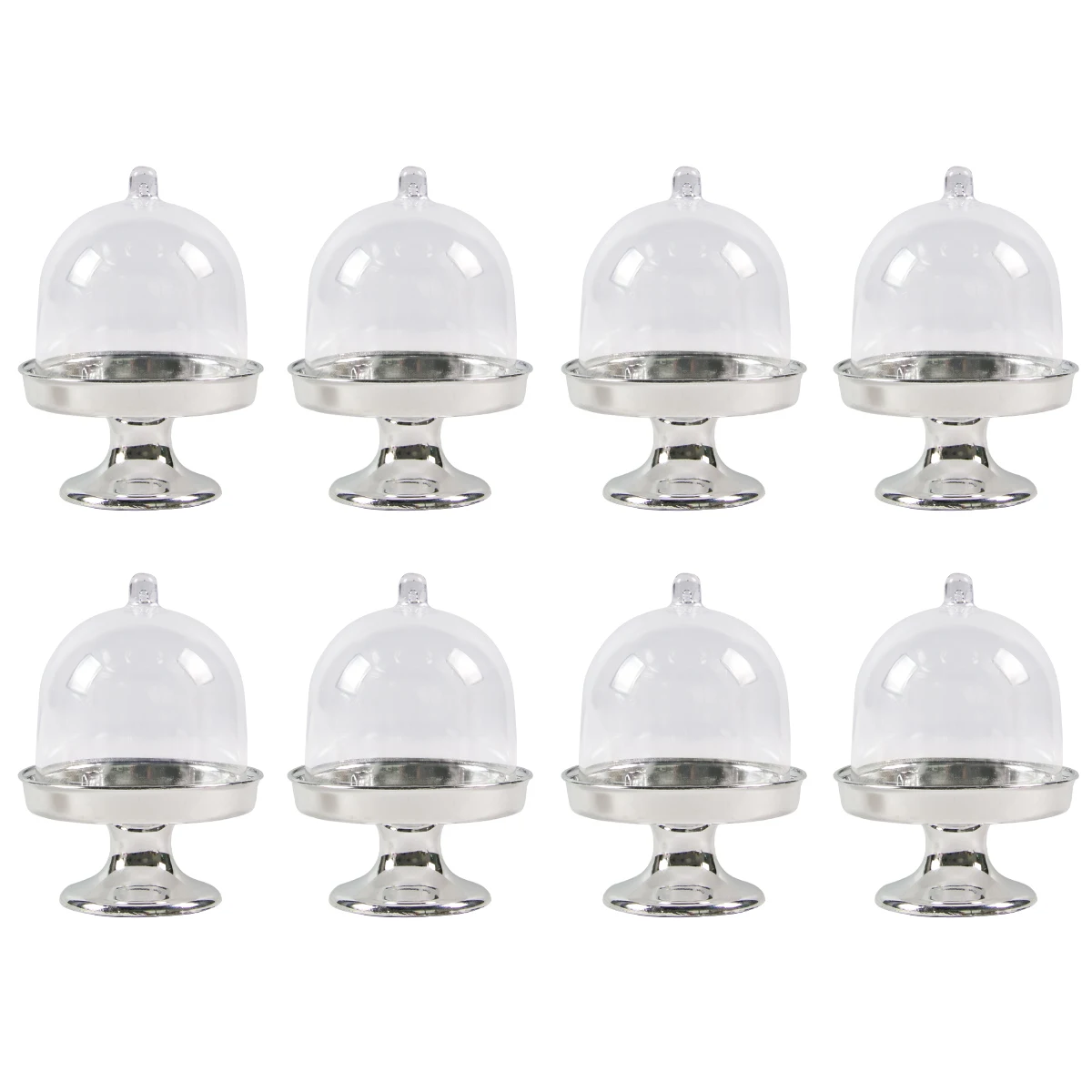 10PCS Transparent Mini Cake and Candy Stands, Cupcake Display Trays with Clear Plastic Boxes, Wedding and Birthday Dessert Packaging, Macarons, Pastries, Desktop Dessert Display, Party and Celebration Supplies - 图片 8
