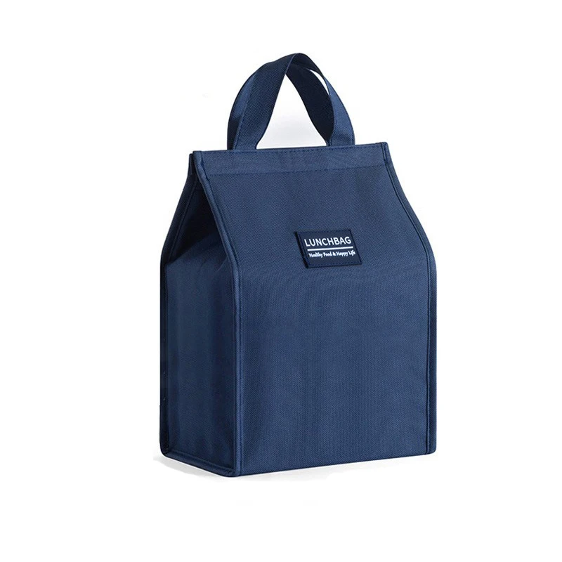 Portable Oxford Lunch Bags, Fresh Food Cooler Pouch for Office and Students, Convenient Reusable Lunch Box Tote for Couples, Large Capacity Thermal Food Container Bag, Blue and Pink