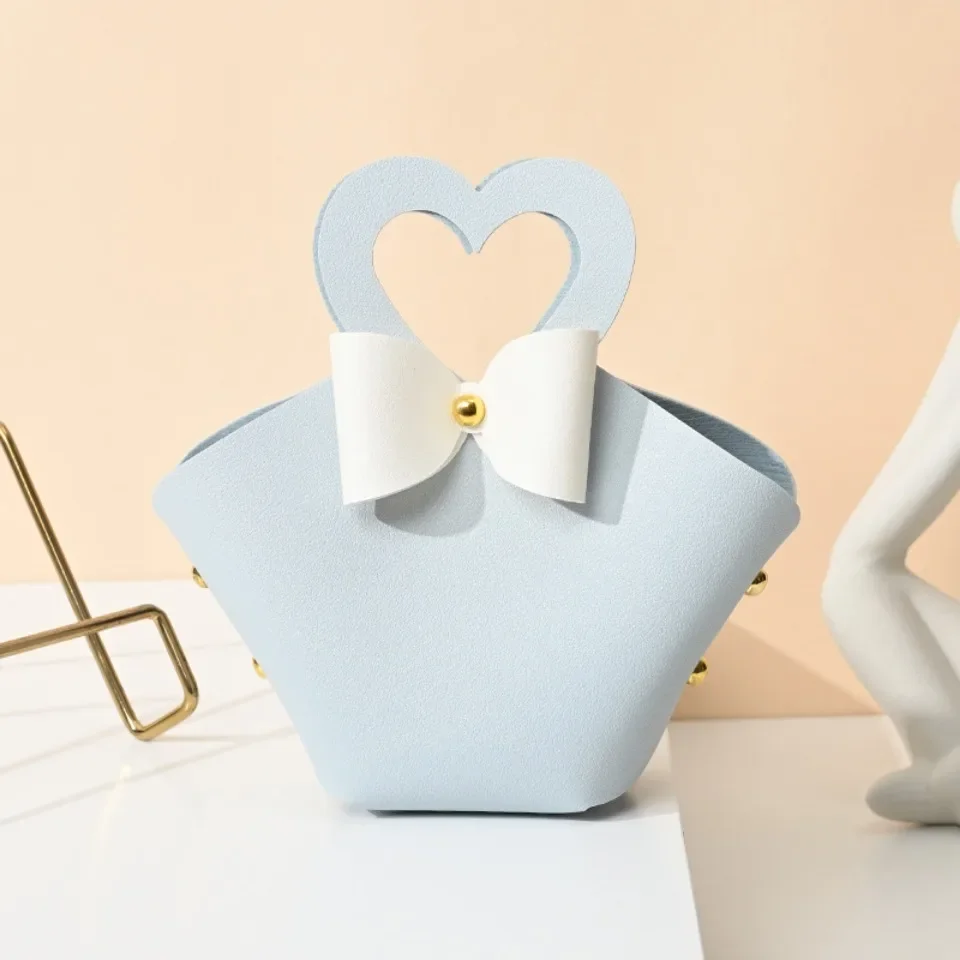 10/30 Pcs Leather Heart Sunflower Candy Bags - Mini Handbag Wedding Birthday Party Favo... - SKU CCB01502 - UGI Packaging