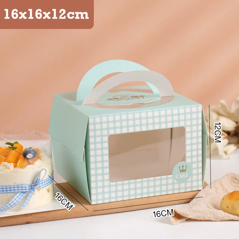 10Pcs Portable Handle Cake Boxes with Clear Window, Cupcake Pastry Cookie Dessert Packaging Boxes, Foldable Birthday Party Wedding Baby Shower Bakery Gift Containers - 图片 8