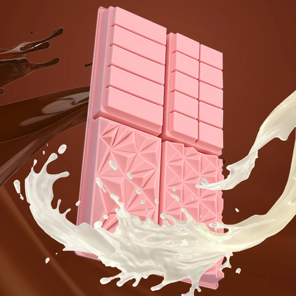 Silicone Dubai Chocolate Bar Mold for DIY Rectangular Chocolate Bars, Non-Stick Chocolate Baking Mold, Flexible Household Baking Tool for Home Chocolate Making, Party Treats, and Creative Desserts
