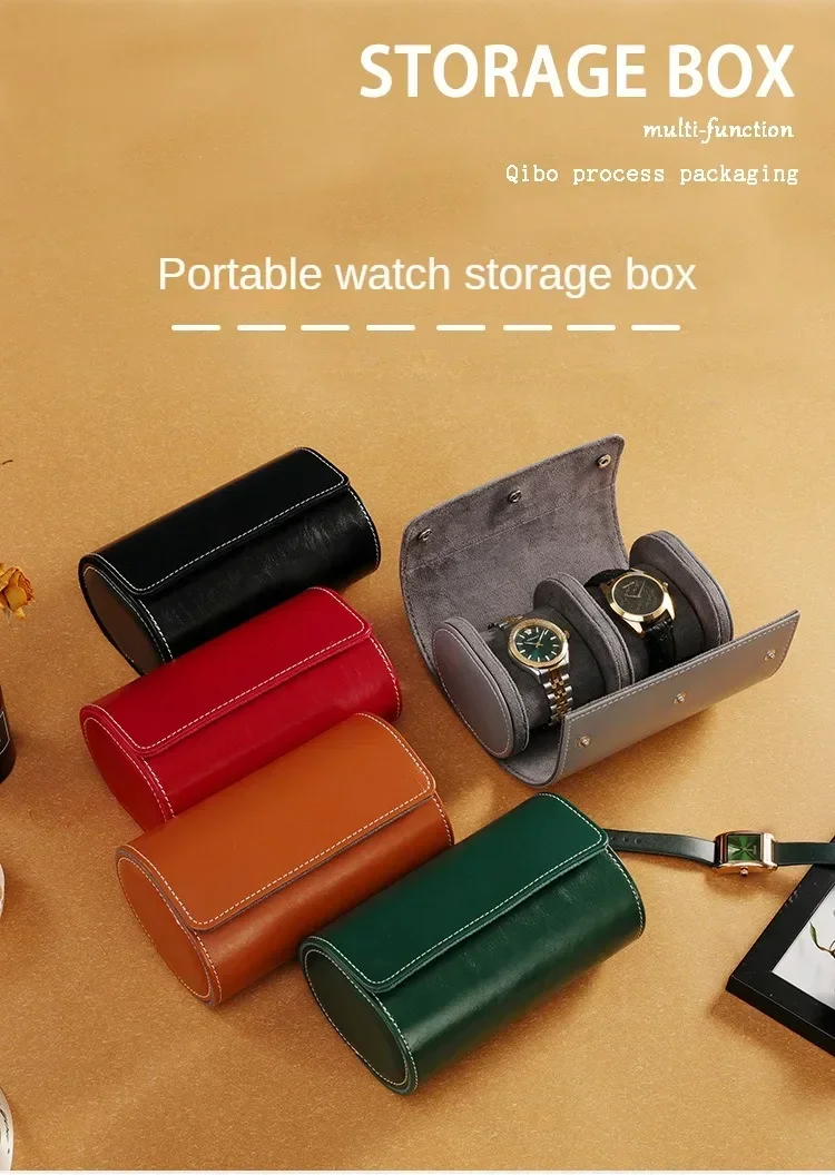 Travel Watch Organizer | PU Leather Watch Box and Pouch Organizer – Classic Travel Storage Case for Men and Women, Protective Watch Holder to Prevent Scratching and Oxidation, Elegant Leather Timepiece Gift and Display