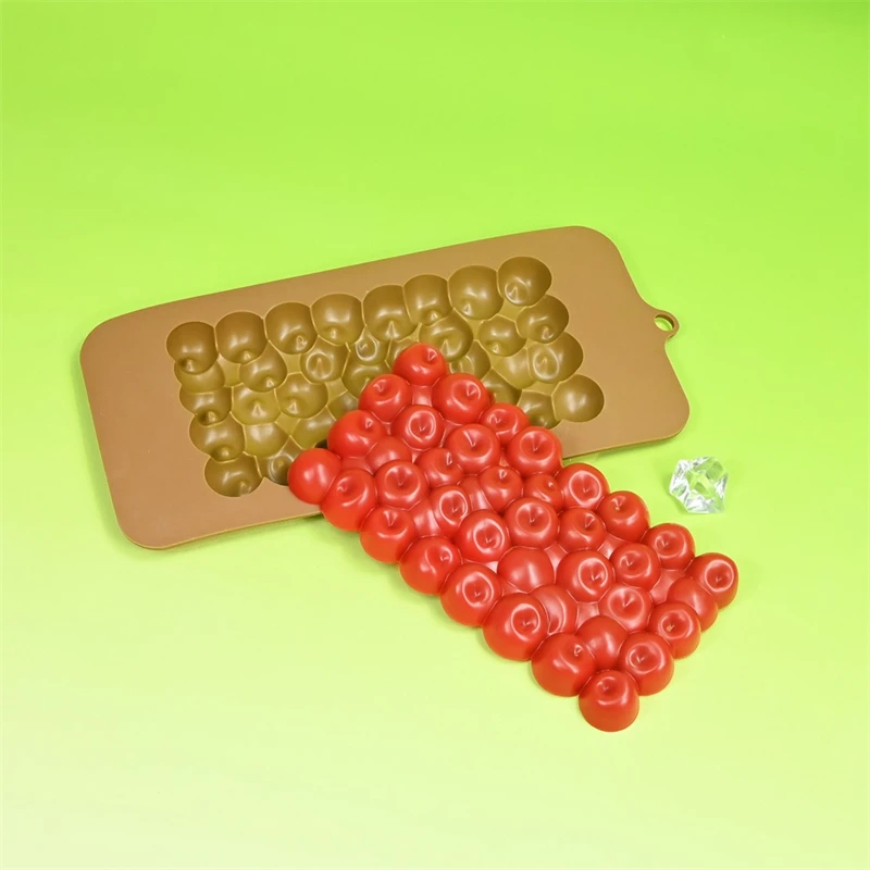 Flower Raspberry Cherry Silicone Mold for Chocolate Chunks Candy Baking Tools Kids DIY Chocolate Fondant Mould Cake Cupcake Pastry Dessert Decoration Baking Supplies Kitchen Craft Tray