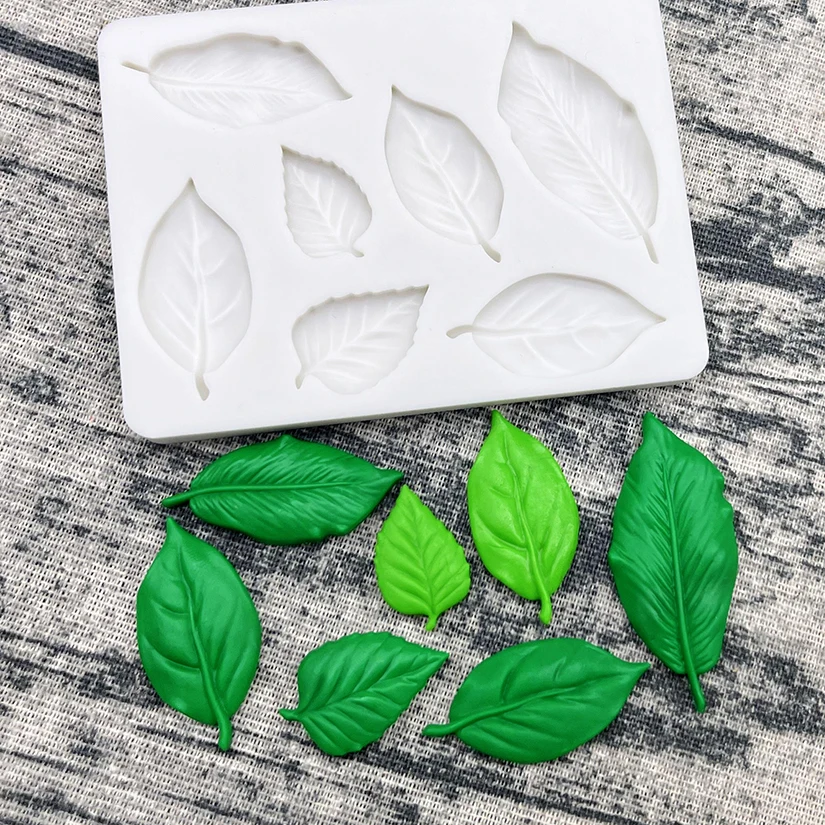 Leaf Silicone Mold for Sugarcraft Fondant Chocolate Cupcake Cake Baking Moulds Dessert Decorating Tools Kitchen Pastry Accessories Candy Resin Soap Wax Melt DIY Craft Decoration Tray