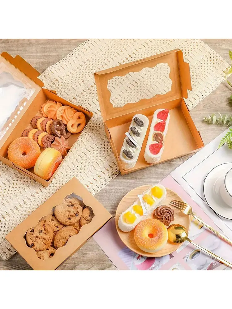16/32Pcs Cake Carriers Square Boxes with Lids, White Dessert and Bread Boxes with Transparent Window, Ideal for Pies, Donuts, Muffins, Cupcakes, Portable Bakery Packaging for Weddings, Birthdays, Parties, and Special Celebrations 7